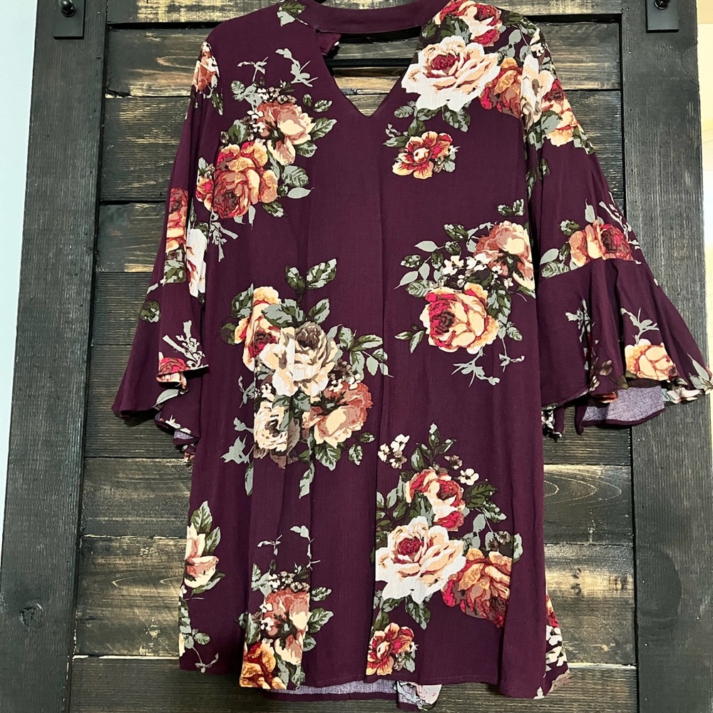 Blu Pepper • Purple Floral Dress •